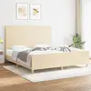 Image de vidaXL Cadre de lit sans matelas crème 180x200 cm tissu