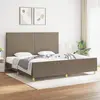 Image de vidaXL Cadre de lit sans matelas taupe 200x200 cm tissu