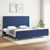 Image de vidaXL Cadre de lit sans matelas bleu 200x200 cm tissu