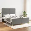 Image de vidaXL Cadre de lit sans matelas gris foncé 140x190 cm tissu