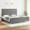 Image de vidaXL Cadre de lit sans matelas gris foncé 180x200 cm tissu