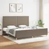 Image de vidaXL Cadre de lit sans matelas taupe 200x200 cm tissu