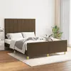 Image de vidaXL Cadre de lit sans matelas marron foncé 140x190 cm tissu