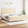 Image de vidaXL Cadre de lit sans matelas crème 180x200 cm tissu