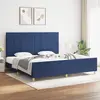 Image de vidaXL Cadre de lit sans matelas bleu 200x200 cm tissu