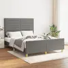 Image de vidaXL Cadre de lit sans matelas gris foncé 140x200 cm tissu