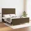 Image de vidaXL Cadre de lit sans matelas marron foncé 140x200 cm tissu