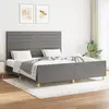 Image de vidaXL Cadre de lit sans matelas gris foncé 160x200 cm tissu