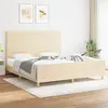 Image de vidaXL Cadre de lit sans matelas crème 180x200 cm tissu