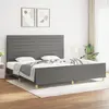 Image de vidaXL Cadre de lit sans matelas gris foncé 200x200 cm tissu