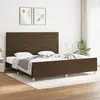 Image de vidaXL Cadre de lit sans matelas marron foncé 200x200 cm tissu