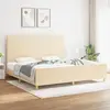 Image de vidaXL Cadre de lit sans matelas crème 200x200 cm tissu