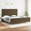 Image de vidaXL Cadre de lit sans matelas marron foncé 180x200 cm tissu