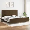 Image de vidaXL Cadre de lit sans matelas marron foncé 200x200 cm tissu
