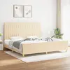 Image de vidaXL Cadre de lit sans matelas crème 200x200 cm tissu