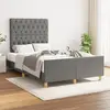 Image de vidaXL Cadre de lit sans matelas gris foncé 120x200 cm tissu