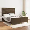 Image de vidaXL Cadre de lit sans matelas marron foncé 140x190 cm tissu
