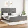 Image de vidaXL Cadre de lit sans matelas gris foncé 160x200 cm tissu