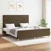 Image de vidaXL Cadre de lit sans matelas marron foncé 160x200 cm tissu