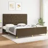 Image de vidaXL Cadre de lit sans matelas marron foncé 180x200 cm tissu