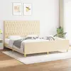 Image de vidaXL Cadre de lit sans matelas crème 180x200 cm tissu