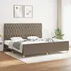 Image de vidaXL Cadre de lit sans matelas et tête de lit taupe 200x200 cm tissu