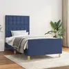 Image de vidaXL Cadre de lit sans matelas avec tête de lit bleu 90x190cm tissu