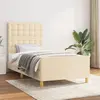 Image de vidaXL Cadre de lit sans matelas crème 90x200 cm tissu