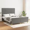 Image de vidaXL Cadre de lit sans matelas gris foncé 140x190 cm tissu