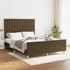 Image de vidaXL Cadre de lit sans matelas marron foncé 140x200 cm tissu
