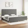 Image de vidaXL Cadre de lit sans matelas gris foncé 200x200 cm tissu