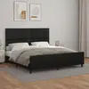 Image de vidaXL Cadre de lit avec tête de lit Noir 180x200 cm Similicuir