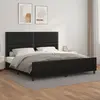 Image de vidaXL Cadre de lit sans matelas noir 200x200 cm similicuir