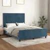 Image de vidaXL Cadre de lit sans matelas bleu foncé 140x200 cm velours