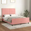 Image de vidaXL Cadre de lit sans matelas rose 140x190 cm velours