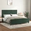 Image de vidaXL Cadre de lit sans matelas vert foncé velours