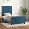 Image de vidaXL Cadre de lit sans matelas bleu foncé 90x200 cm velours