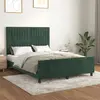 Image de vidaXL Cadre de lit sans matelas vert foncé 140x190 cm velours