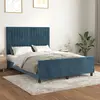 Image de vidaXL Cadre de lit sans matelas bleu foncé 140x200 cm velours