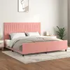 Image de vidaXL Cadre de lit sans matelas rose 200x200 cm velours