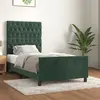 Image de vidaXL Cadre de lit sans matelas vert foncé 90x190 cm velours