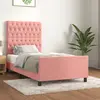 Image de vidaXL Cadre de lit sans matelas rose 90x200 cm velours
