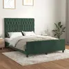 Image de vidaXL Cadre de lit sans matelas vert foncé 140x200 cm velours