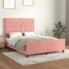 Image de vidaXL Cadre de lit sans matelas rose 140x200 cm velours