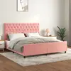 Image de vidaXL Cadre de lit sans matelas rose 160x200 cm velours