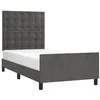 Image de vidaXL Cadre de lit sans matelas gris foncé 100x200 cm velours