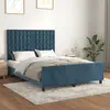 Image de vidaXL Cadre de lit sans matelas bleu foncé 140x200 cm velours