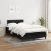 Image de vidaXL Sommier à lattes de lit avec matelas Noir 120x200 cm Tissu