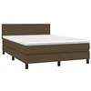 Image de vidaXL Sommier à Lattes de Lit avec Matelas, Lit Rembourré, Lit Double, Lit Adulte de Chambre à Coucher Intérieur, Moderne, Marron Foncé 140x190 cm