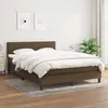 Image de vidaXL Sommier à lattes de lit avec matelas Marron foncé 140x190 cm